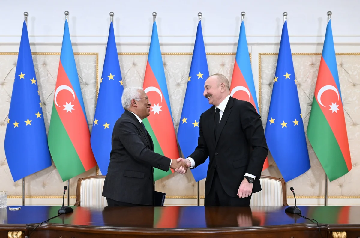 Azərbaycan Respublikasının Prezidenti İlham Əliyevlə Avropa İttifaqı Şurasının Prezidenti Antonio Koştanın birgə mətbuat bəyanatı Xeber basligi